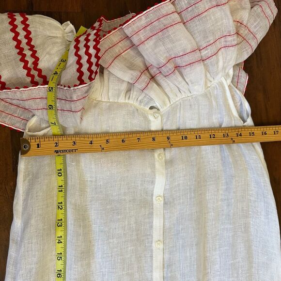 LISA MARIE FERNANDEZ Mira Ruffled Off-The-Shoulder Maxi Dress White - Picture 15 of 16